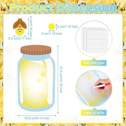 48 Pcs Mason Jar Firefly Bulletin Board Cutouts Firefly Cutouts Mason Jar Classroom Cutouts Summer Bulletin Board Decorations for Bulletin Board Welcome Party Classroom, 16 Styles in Saudi Arabia