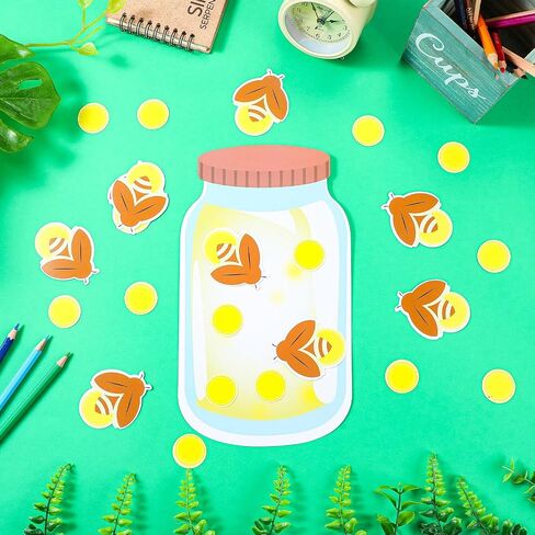 48 Pcs Mason Jar Firefly Bulletin Board Cutouts Firefly Cutouts Mason Jar Classroom Cutouts Summer Bulletin Board Decorations for Bulletin Board Welcome Party Classroom, 16 Styles in Saudi Arabia