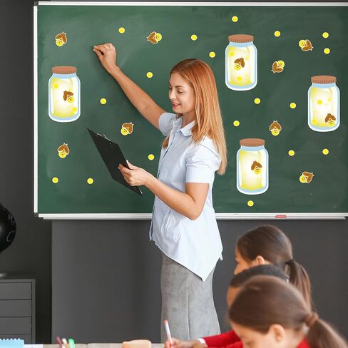 48 Pcs Mason Jar Firefly Bulletin Board Cutouts Firefly Cutouts Mason Jar Classroom Cutouts Summer Bulletin Board Decorations for Bulletin Board Welcome Party Classroom, 16 Styles in Saudi Arabia