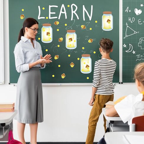 48 Pcs Mason Jar Firefly Bulletin Board Cutouts Firefly Cutouts Mason Jar Classroom Cutouts Summer Bulletin Board Decorations for Bulletin Board Welcome Party Classroom, 16 Styles in Saudi Arabia