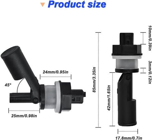 Float Switch Side Mount, Water Level Sensor Liquid Level Sensing Float Switch with 40cm Wire Cable for Fish Aquarium Tank Pool, with Spring Wire Connectors (4 Pack, Black) in Saudi Arabia