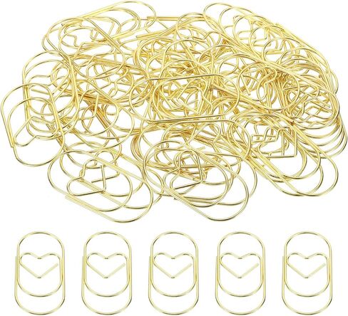 MECCANIXITY Paper Clip Heart-Shaped Cute Decorative Fun Clips Bookmarks 2 Inch Silver Tone for Organize Office Home, Pack of 50 in Kuwait
