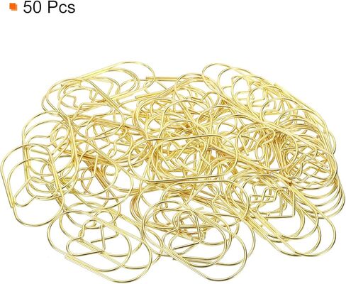 MECCANIXITY Paper Clip Heart-Shaped Cute Decorative Fun Clips Bookmarks 2 Inch Silver Tone for Organize Office Home, Pack of 50 in Kuwait