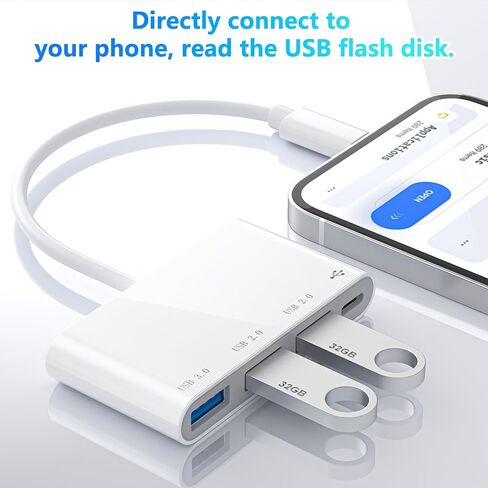 HianDier USB C Hub 4 في 1 محول USB C محول USB C Hub متعدد المنافذ مع 2 منافذ USB 2.0، 1 منفذ USB 3.0 ومنفذ USB C 3.0 منفذ USB C لأجهزة MacBook، Mac Mini، XPS، محرك فلاش، كمبيوتر محمول in Kuwait