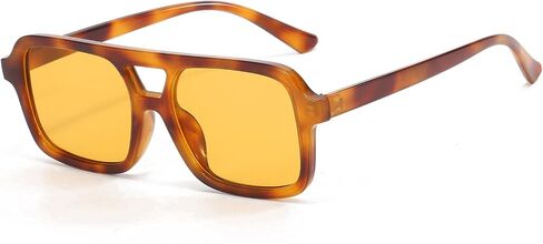 70s Retro Square Sunglasses for Women Men Trendy Vintage Rectangle Shades Classic Double Bridge Sun Glasses in Saudi Arabia