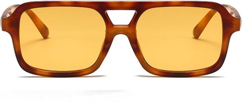 70s Retro Square Sunglasses for Women Men Trendy Vintage Rectangle Shades Classic Double Bridge Sun Glasses in Saudi Arabia