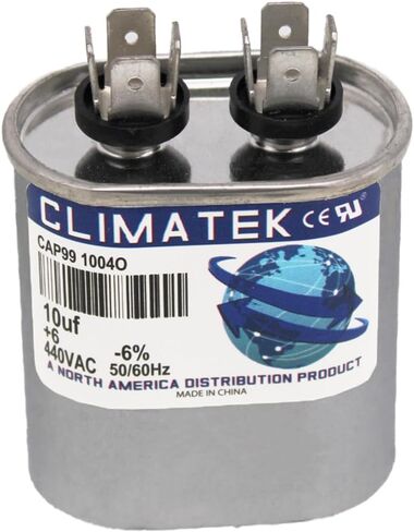 مكثف ClimaTek البيضاوي - يناسب York # 024-20046-700 S1-02420046700 | 10 فائق التوهج MFD 370/440 فولت تيار متردد in Saudi Arabia