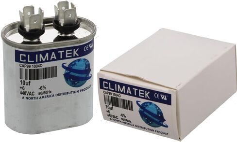 مكثف ClimaTek البيضاوي - يناسب York # 024-20046-700 S1-02420046700 | 10 فائق التوهج MFD 370/440 فولت تيار متردد in Saudi Arabia
