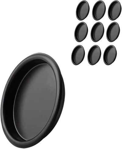 6 Pack Closet Door Finger Pull Black - 2-1/8" Round Sliding Finger Door Pull, Easy Snap-in Installation in Kuwait