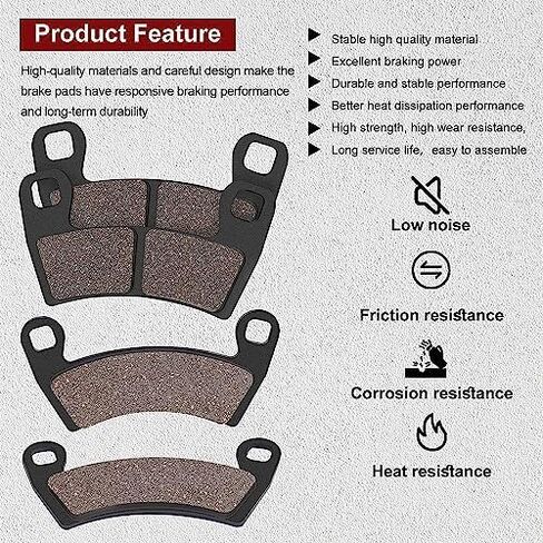 وسادات الفرامل الأمامية والخلفية لـ Polaris General 1000 EPS General 1000 Deluxe EPS General 1000 Premium EPS General 1000 Sport 20-22 21-22 Ranger Crew XP 1000 يستبدل 2205949 2203318 in Kuwait