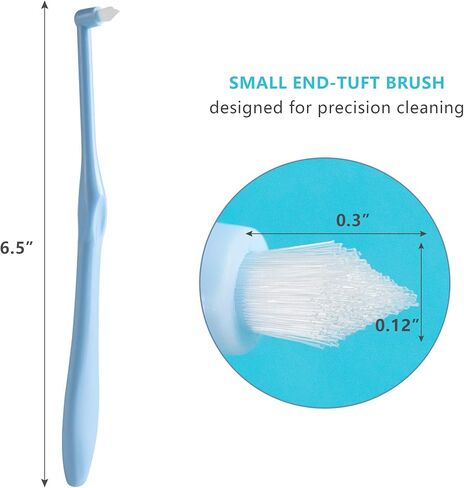 6 Pcs Tufted Toothbrush Interspace Brush End-tuft Tapered Toothbrush Soft Trim Toothbrush Wisdom Gap Toothbrush for Orthodontic Braces Bridges Line and Detail Cleaning in Kuwait