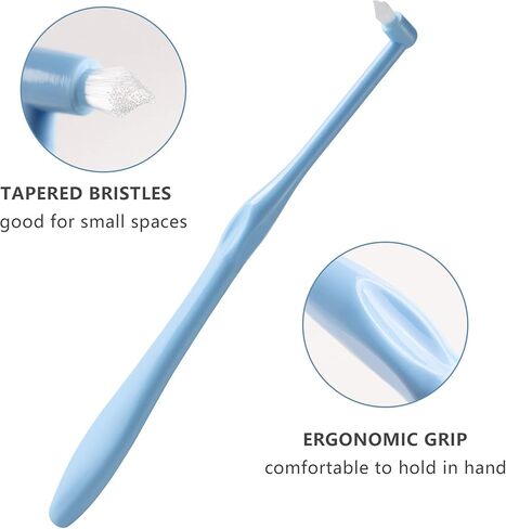 6 Pcs Tufted Toothbrush Interspace Brush End-tuft Tapered Toothbrush Soft Trim Toothbrush Wisdom Gap Toothbrush for Orthodontic Braces Bridges Line and Detail Cleaning in Kuwait