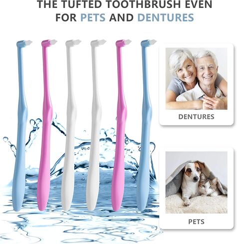 6 Pcs Tufted Toothbrush Interspace Brush End-tuft Tapered Toothbrush Soft Trim Toothbrush Wisdom Gap Toothbrush for Orthodontic Braces Bridges Line and Detail Cleaning in Kuwait