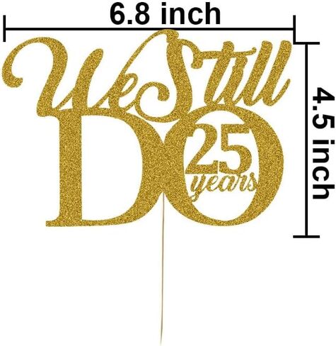 ما زلنا نفعل 25 عامًا من تزيين الكيك - تجديد العهد الخامس والعشرون لمستلزمات حفلات الزفاف والذكرى السنوية للديكور بريق ذهبي in Kuwait