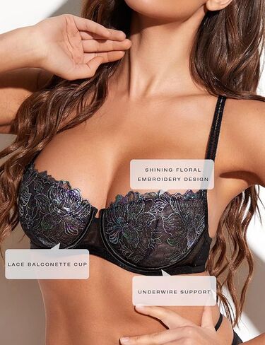 حمالة صدر نسائية مثيرة من Deyllo من الدانتيل مع سلك داخلي غير مبطن من Demi Bralette شفافة من خلالها in Kuwait