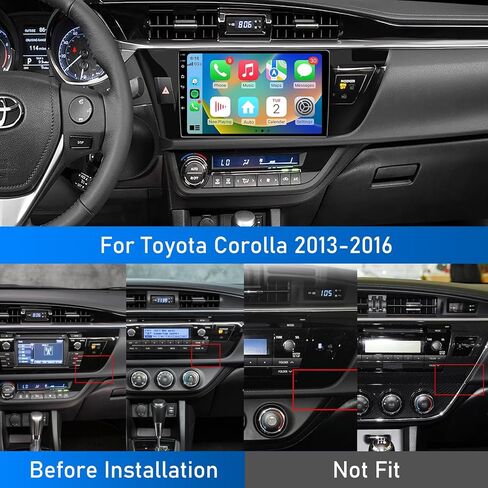 4GB + 32GB 5G واي فاي ستيريو سيارة لتويوتا كورولا راديو 2013 2014 2015 2016 مع CarPlay اللاسلكية الروبوت شاشة تعمل باللمس 10.2 بوصة مع وصلة مرآة بلوتوث GPS والملاحة FM RDS SWC in Kuwait