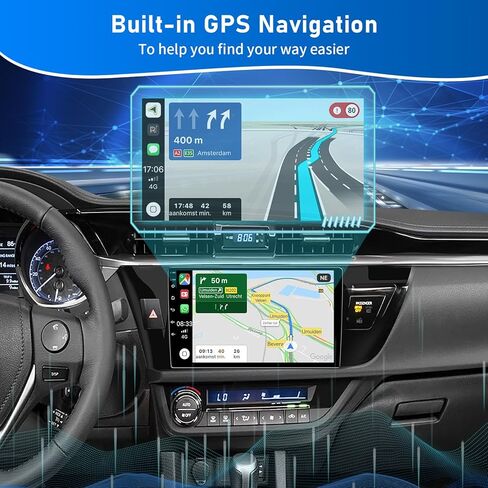 4GB + 32GB 5G واي فاي ستيريو سيارة لتويوتا كورولا راديو 2013 2014 2015 2016 مع CarPlay اللاسلكية الروبوت شاشة تعمل باللمس 10.2 بوصة مع وصلة مرآة بلوتوث GPS والملاحة FM RDS SWC in Kuwait