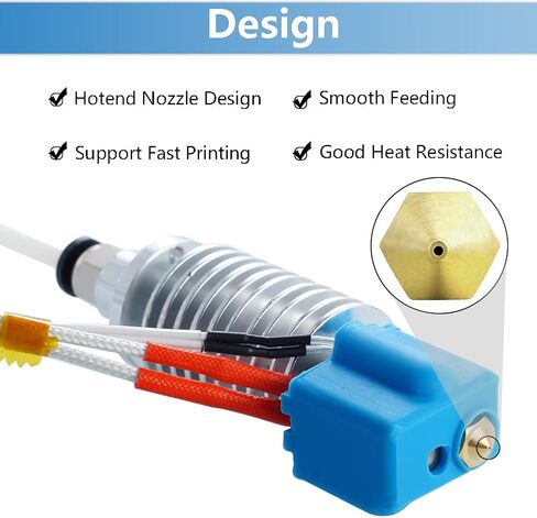 3D Printer Assembled Hotend Kit with Silicone Socks and 0.4mm Brass Nozzles Compatible with Anycubic Vyper Filament 3D Printers, 24V 40W Aluminum Alloy Extruder Print Head Hotend Replacement in Saudi Arabia
