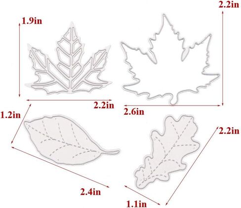 LZBRDY 4 قطعة/الحزمة قطع معدنية على شكل أوراق شجر لصنع البطاقات وسكرابوكينغ عيد الشكر وقص القوالب الحرفية لعيد الميلاد in Kuwait