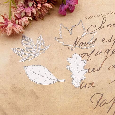 LZBRDY 4 قطعة/الحزمة قطع معدنية على شكل أوراق شجر لصنع البطاقات وسكرابوكينغ عيد الشكر وقص القوالب الحرفية لعيد الميلاد in Kuwait