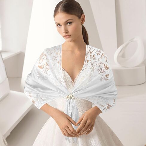 Shawls and Wraps for Evening Dresses Scarfs for Women Pashmina 1920s Wedding Formal Lace Fringe Shawl Accessories in Saudi Arabia