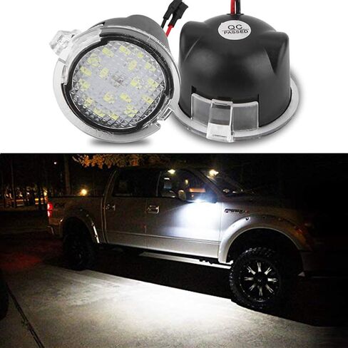 Full LED Side Under-Mirror Puddle Light Lamp Assembly Replacement For Fo rd F 150 Expedition Explorer Edge Flex Fusion Taurus X Lincoln Mercury, Blue Light, 2 PCS in Saudi Arabia
