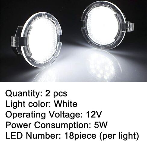Full LED Side Under-Mirror Puddle Light Lamp Assembly Replacement For Fo rd F 150 Expedition Explorer Edge Flex Fusion Taurus X Lincoln Mercury, Blue Light, 2 PCS in Saudi Arabia