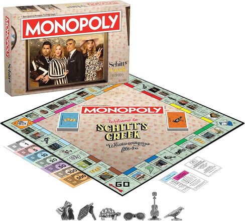 Monopoly Schitt's Creek | Game Tokens Include Bebe Crow, Patrick's Guitar, Rosebud Motel Key & More | Officially Licensed and Collectible Monopoly Game Based on Award Winning Series Schitt's Creek in Saudi Arabia