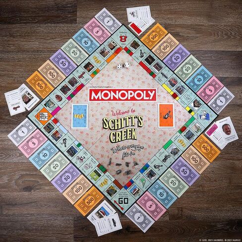 Monopoly Schitt's Creek | Game Tokens Include Bebe Crow, Patrick's Guitar, Rosebud Motel Key & More | Officially Licensed and Collectible Monopoly Game Based on Award Winning Series Schitt's Creek in Saudi Arabia