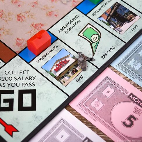 Monopoly Schitt's Creek | Game Tokens Include Bebe Crow, Patrick's Guitar, Rosebud Motel Key & More | Officially Licensed and Collectible Monopoly Game Based on Award Winning Series Schitt's Creek in Saudi Arabia