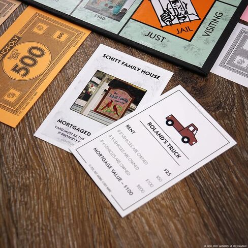 Monopoly Schitt's Creek | Game Tokens Include Bebe Crow, Patrick's Guitar, Rosebud Motel Key & More | Officially Licensed and Collectible Monopoly Game Based on Award Winning Series Schitt's Creek in Saudi Arabia