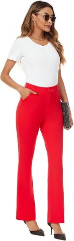 iChosy Women's Stretchy Straight Leg Dress Work Pants Business Office Casual Slacks with Pockets in Saudi Arabia
