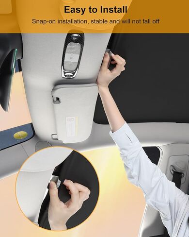 Roof Sunshade for Tesla Model Y 2024 2023 2022 2021 2020, BANKKY 2PCS Visor Sunroof Reflector Upgrade 3.0 Reflective Covers Car Accessories Block Harmful UV Rays Glare, Reduce 37℉, Black in Saudi Arabia