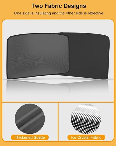 Roof Sunshade for Tesla Model Y 2024 2023 2022 2021 2020, BANKKY 2PCS Visor Sunroof Reflector Upgrade 3.0 Reflective Covers Car Accessories Block Harmful UV Rays Glare, Reduce 37℉, Black in Saudi Arabia