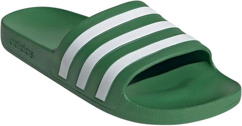 adidas Unisex Adilette Aqua Slide Sandal, Preloved Green/White/Preloved Green, 13 US Men in Saudi Arabia