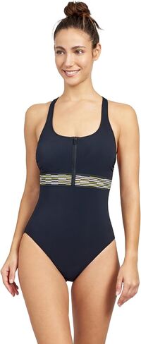 Gottex Women's Free Sport Sprint Solid Round Neck One Piece Swimsuit with Zip in Saudi Arabia