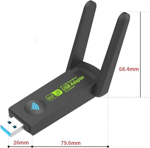 محول USB 3.0 600M/1300M 2.4G 5G جيجابت ثنائي النطاق واي فاي بطاقة الشبكة اللاسلكية in Saudi Arabia