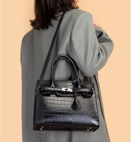 المرأة بولي Leather جلد التمساح طباعة حقيبة يد كبيرة حقيبة كتف مخلب مقبض موضة حقيبة حمل محفظة صغيرة مربعة 3 مجموعة in Saudi Arabia
