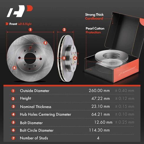 A-Premium Front & Rear Drilled and Slotted Disc Brake Rotors + Ceramic Pads Kit Compatible with Select Acura and Honda Models - CL 1998-1999, Accord 1998-2002, 12-PC Set in Saudi Arabia