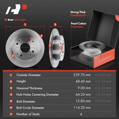 A-Premium Front & Rear Drilled and Slotted Disc Brake Rotors + Ceramic Pads Kit Compatible with Select Acura and Honda Models - CL 1998-1999, Accord 1998-2002, 12-PC Set in Saudi Arabia