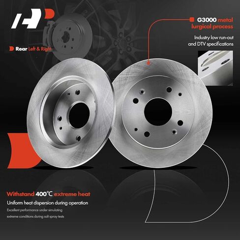 A-Premium Front & Rear Drilled and Slotted Disc Brake Rotors + Ceramic Pads Kit Compatible with Select Acura and Honda Models - CL 1998-1999, Accord 1998-2002, 12-PC Set in Saudi Arabia