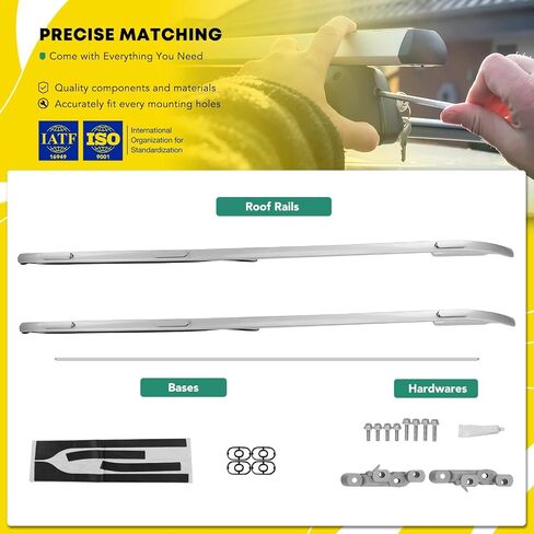 YHTAUTO 165 LBS Roof Rack Cross Bars w/Hardware Fit for Land Rover Discovery 2017-2023 (with Raised Side Rails), T6063 Aluminum CrossBars Anti-Rust for Skiboard Kayak Snowboard Bike Rooftop Cargo in Saudi Arabia