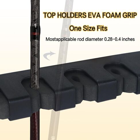 زوجان من حوامل صنارة الصيد العمودية للجدار، رف صنارة الصيد الأسود مقاس 12.5 بوصة، تخزين صنارة الصيد المثبتة على الحائط مع براغي، حوامل قصبة الصيد لغرفة المعيشة في المرآب in Kuwait