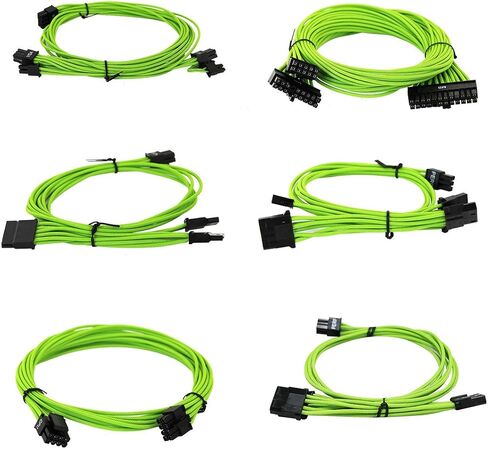 EVGA Black & Light Blue 550-650 G2/G3/G5/G6/G7/GA/G+/GM/P2/P3/P5/P6/P+/T2 Power Supply Cable Set, Individually Sleeved (100-G2-06KL-B9) in Saudi Arabia