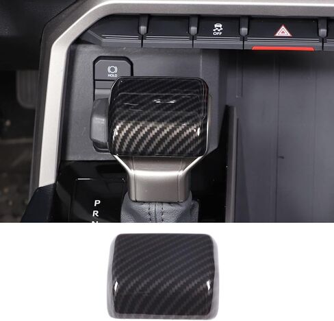 غطاء رأس مقبض ناقل الحركة للتحكم في مركز السيارة لسيارة Toyota Tundra Sequoia 2022-2024 غطاء إطاري ملصق زخرفة داخلية (حبوب ألياف الكربون) in Kuwait