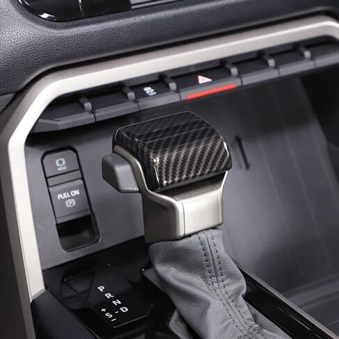 غطاء رأس مقبض ناقل الحركة للتحكم في مركز السيارة لسيارة Toyota Tundra Sequoia 2022-2024 غطاء إطاري ملصق زخرفة داخلية (حبوب ألياف الكربون) in Kuwait