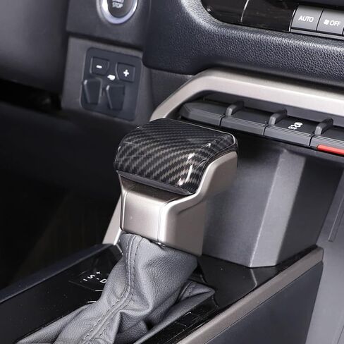 غطاء رأس مقبض ناقل الحركة للتحكم في مركز السيارة لسيارة Toyota Tundra Sequoia 2022-2024 غطاء إطاري ملصق زخرفة داخلية (حبوب ألياف الكربون) in Kuwait