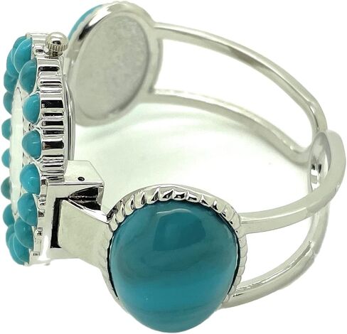 Ladies Silver Metal Bangle Cuff Fashion Watch with Stones Pearl Dial in Kuwait