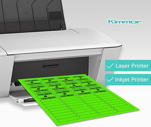 0.5" x 1.75" Premium Green Colored Shipping Address Labels Sticker Papers for Inkjet & Laser Printer Self-Adhesive Mailing Labels Writable Tags, 8.5"×11" 80 Labels per Sheet, Total 16000 Labels in Saudi Arabia
