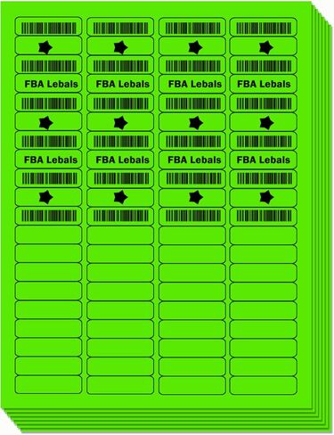 0.5" x 1.75" Premium Green Colored Shipping Address Labels Sticker Papers for Inkjet & Laser Printer Self-Adhesive Mailing Labels Writable Tags, 8.5"×11" 80 Labels per Sheet, Total 16000 Labels in Saudi Arabia